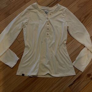 Cream Long Sleeve Henley Shirt
